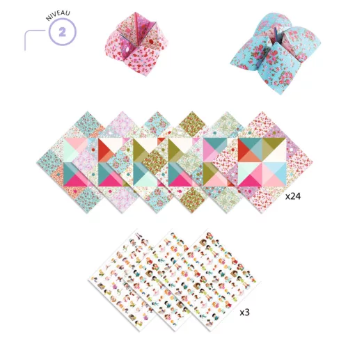 Djeco Origami - Jósló - Fortune tellers, 3–5 év, Többszínű