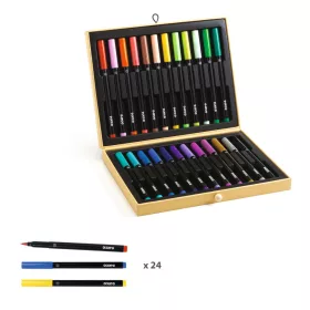 Djeco Ecsetfilc készlet - Első festő filcek 24 db - First brush pens box, 3–5 év, Többszínű
