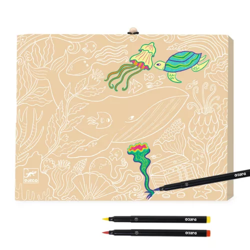 Djeco Ecsetfilc készlet - Első festő filcek 24 db - First brush pens box, 3–5 év, Többszínű