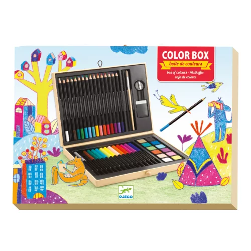 Djeco Kreatív készlet - Festő és rajz készlet - Color box, 3–5 év, Többszínű
