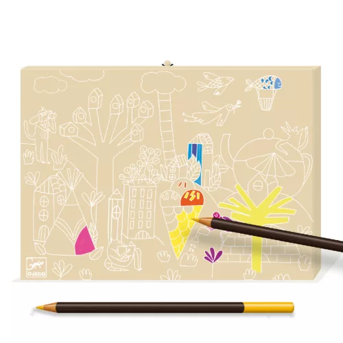 Djeco Kreatív készlet - Festő és rajz készlet - Color box, 3–5 év, Többszínű