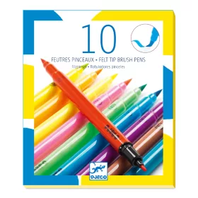 Djeco Ecsetfilc készlet - 10 ragyogó szín - Pop colors, 3–5 év, Többszínű
