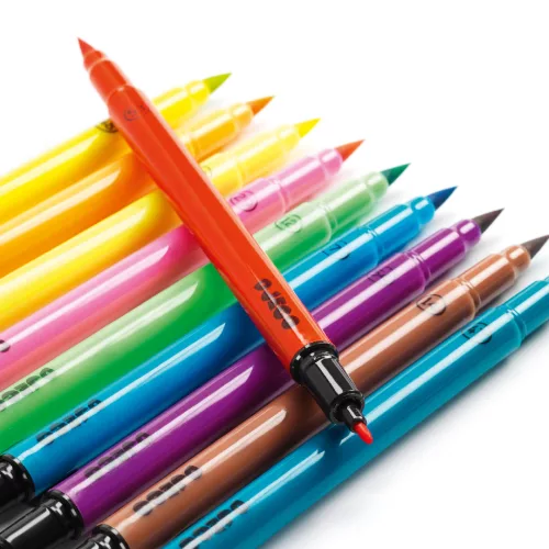Djeco Ecsetfilc készlet - 10 ragyogó szín - Pop colors, 3–5 év, Többszínű