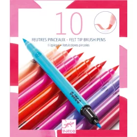 Djeco Ecsetfilc készlet - 10 édes szín - Sweet colors, 3–5 év, Többszínű