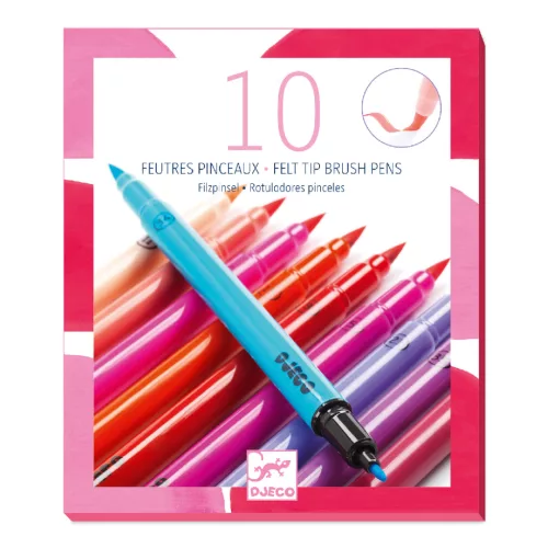 Djeco Ecsetfilc készlet - 10 édes szín - Sweet colors, 3–5 év, Többszínű