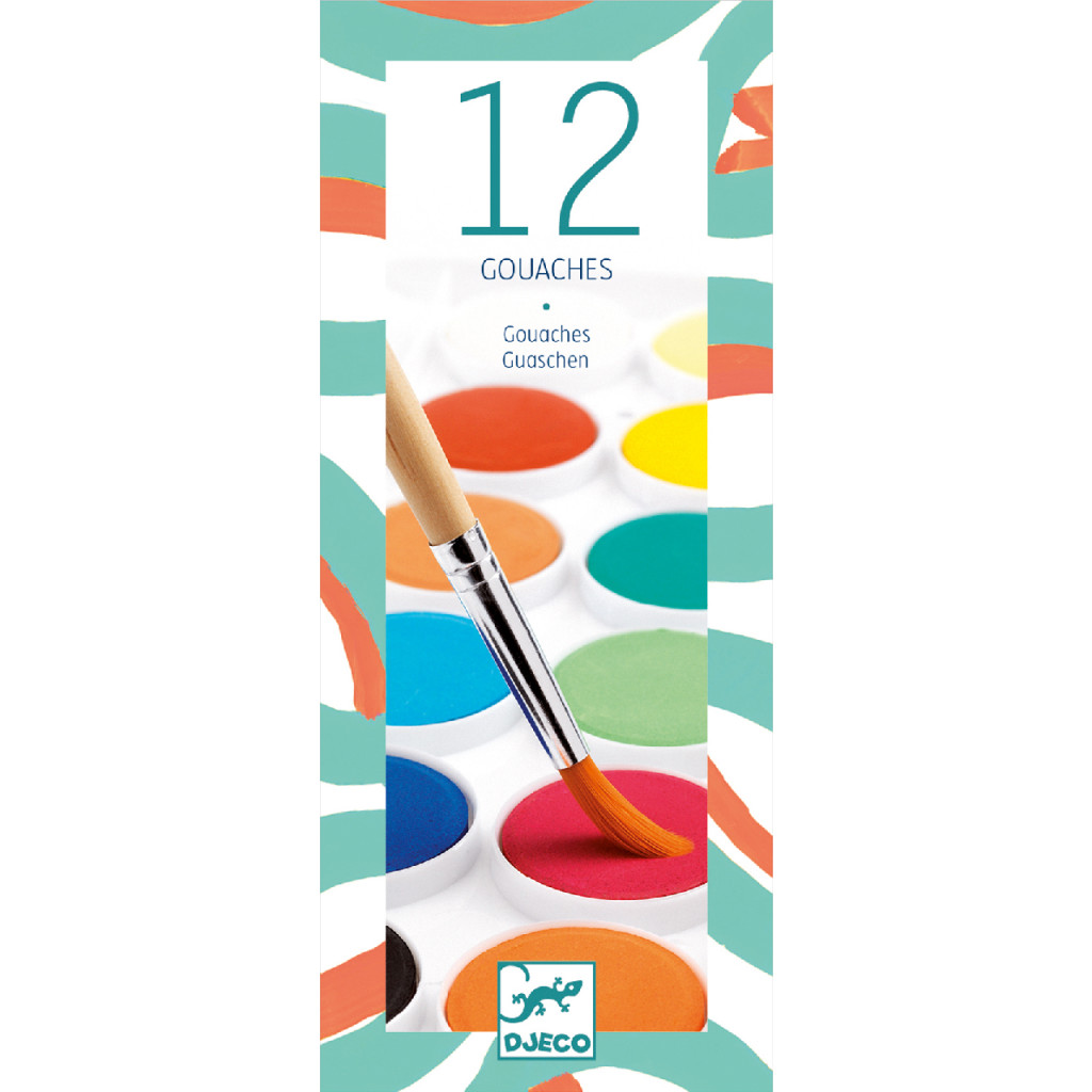 Gouache festék paletta - 12 klasszikus szín - 12 couleurs gouache – fő nézet
