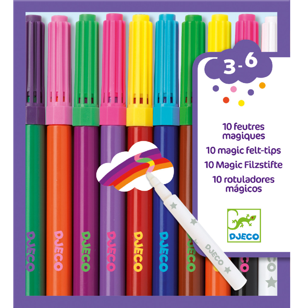 Filctoll készlet - Mágikus filctollak, 9 szín és 1 színváltó - 10 magic felt-tips – fő nézet