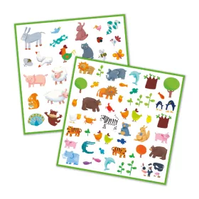 Djeco Matricák - Állatok - Animals, 3–5 év, Többszínű