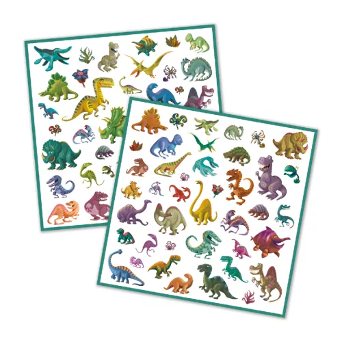 Djeco Matricák - Dinoszauruszok - Dinosaurs, 3–5 év, Többszínű
