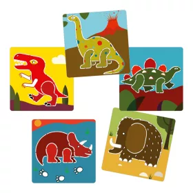 Djeco Rajzsablonok - Dínók - Dinosaurs, 3–5 év, Többszínű