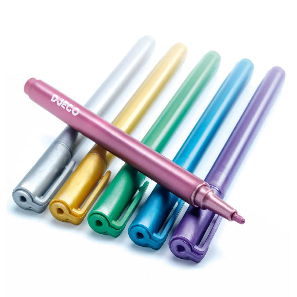 Filctoll készlet - 6 fémfesték filctoll - 6 metalic markers – alternatív kép 2