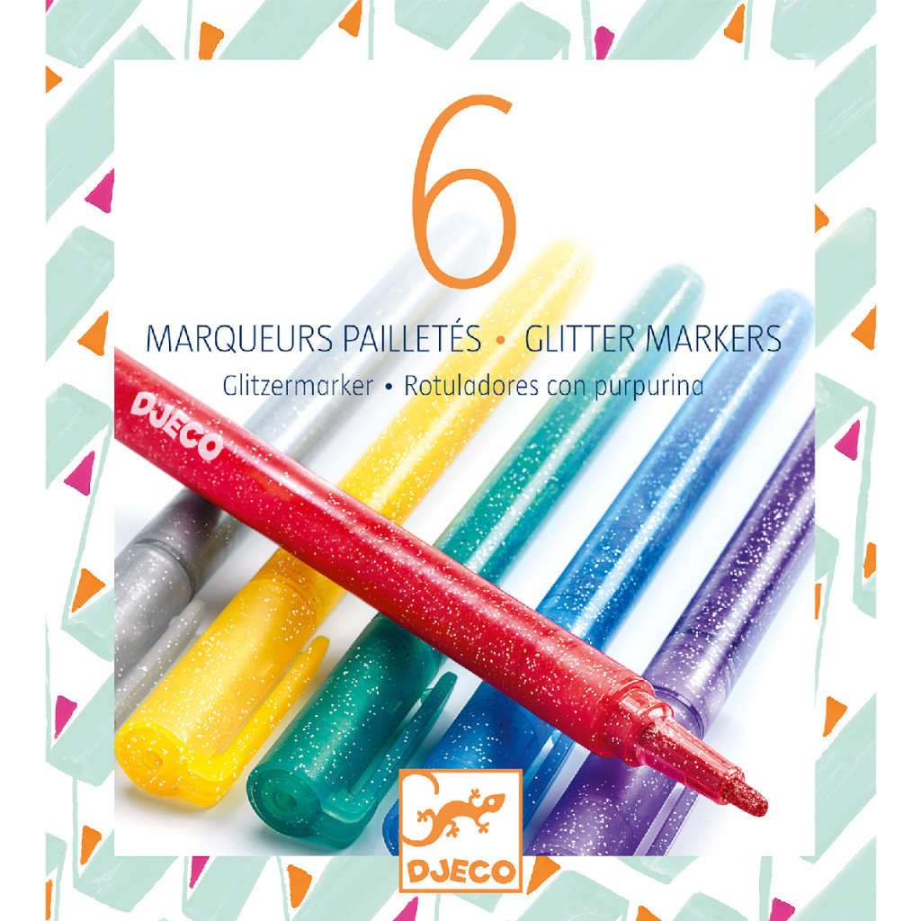 6 csillámtoll - 6 glitter markers – fő nézet