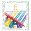 Djeco 6 csillámtoll - 6 glitter markers, 3–5 év, Többszínű