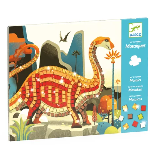 Djeco Mozaikkép készítés - Dínók - Dinosaurs, 3–5 év, Többszínű