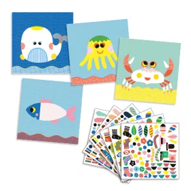 Djeco Matricázó képkészítés - Tengeri lények - Sea creatures, 3–5 év, Többszínű