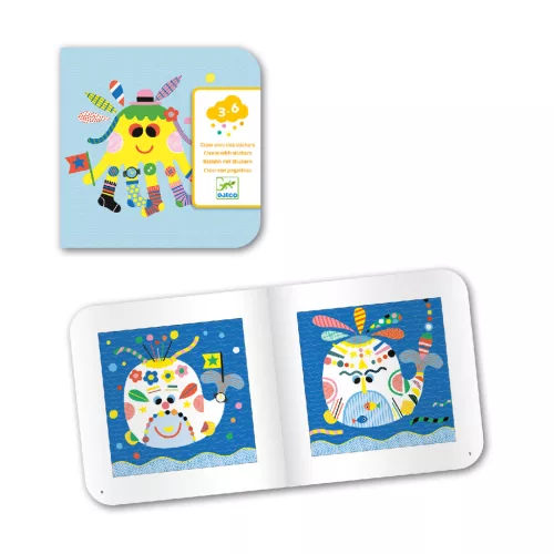 Djeco Matricázó képkészítés - Tengeri lények - Sea creatures, 3–5 év, Többszínű