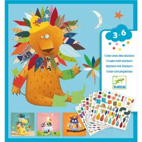 Djeco Matricázó képkészítés - Alkoss állatokat! - Create animals, 3–5 év, Többszínű