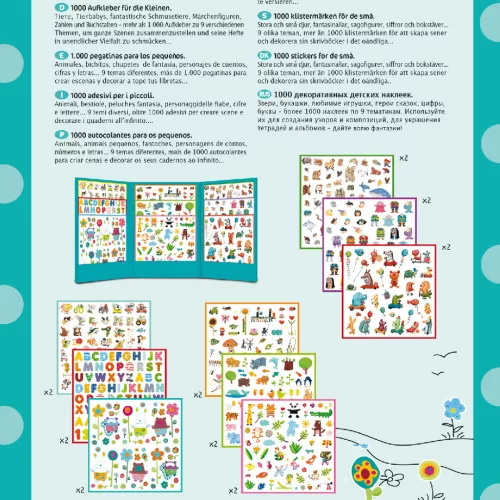 Djeco Matricák - 1000 matrica - 1000 stickers for little ones, 3–5 év, Többszínű