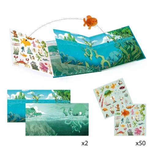 Djeco Matricás meseszövés - Kalandok a tengeren - Adventures at sea, 3–5 év, Többszínű