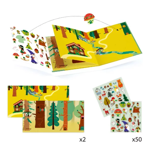 Djeco Matricás meseszövés - A varázslatos erdő - The magical forest, 3–5 év, Többszínű