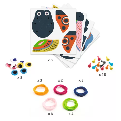 Djeco Fűzős játék - MegLepkés - Yarn bugs, 3–5 év, Többszínű