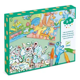 Djeco Kreatív készlet - Kiszínetett meséim állatokkal - A world to create, animals, 3–5 év, Többszínű