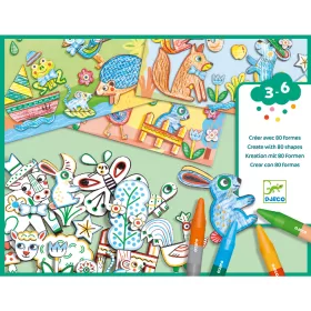 Djeco Kreatív készlet - Kiszínetett meséim állatokkal - A world to create, animals, 3–5 év, Többszínű