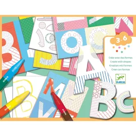 Djeco Kreatív készlet - Kiszínezett vicces ABC nagybetűim - A world to create, letters, 3–5 év, Többszínű