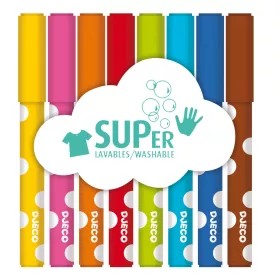 Djeco Kimosható filctoll készlet piciknek - 8 szín - 8 felt-tips for little ones, 3–5 év, Többszínű