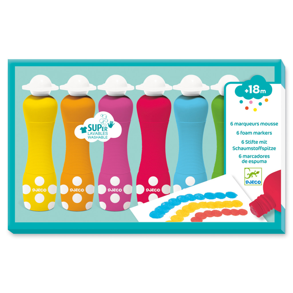 Marok filc készlet 6 színben - Pontozó színezés - 6 foam markers – fő nézet