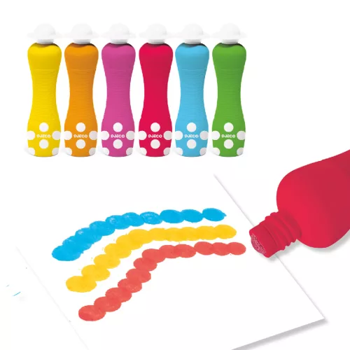 Djeco Marok filc készlet 6 színben - Pontozó színezés - 6 foam markers, 3–5 év, Többszínű