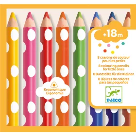 Djeco Színesceruza készlet piciknek - 8 szín - 8 colouring pencils for little ones, 3–5 év, Többszínű