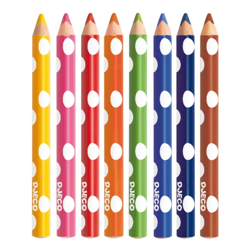 Djeco Színesceruza készlet piciknek - 8 szín - 8 colouring pencils for little ones, 3–5 év, Többszínű
