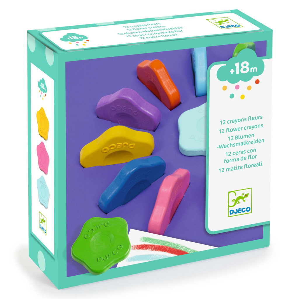 Marokkréta készlet - 12 színű virágforma - 12 flower crayons for toddlers – fő nézet
