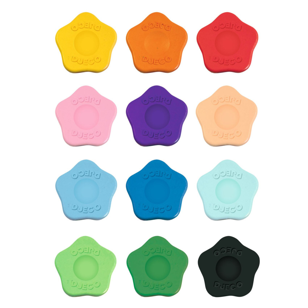 Marokkréta készlet - 12 színű virágforma - 12 flower crayons for toddlers – alternatív kép 2