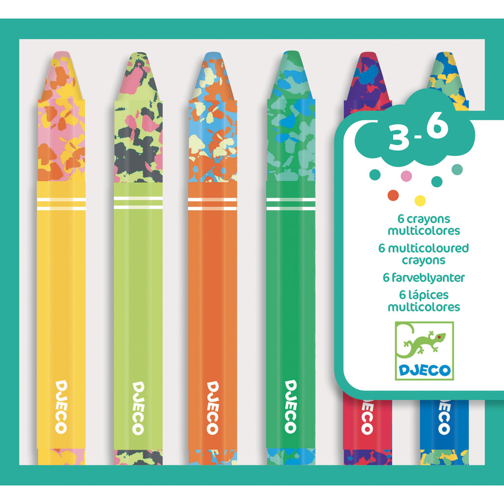 Viaszkréta készlet - 6 kréta kölönböző színekből összeállítva - 6 multicoloured crayons – alternatív kép 1