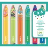 Djeco Viaszkréta készlet - 6 kréta kölönböző színekből összeállítva - 6 multicoloured crayons, 3–5 év, Piros