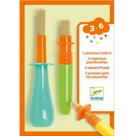 Djeco Marok ecset készlet - 3 féle ügyes ecset gyerekeknek - 3 ingenious paintbrushes, 3–5 év, Többszínű