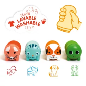 Djeco Bélyegzők kicsiknek - Kerti állatok - Stamps fort littles ones - Garden animals, 3–5 év, Többszínű
