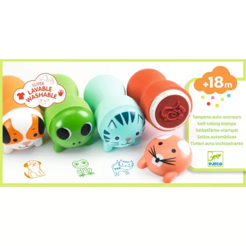 Djeco Bélyegzők kicsiknek - Kerti állatok - Stamps fort littles ones - Garden animals, 3–5 év, Többszínű