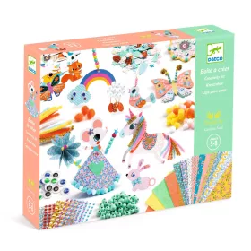 Djeco Kollázs műhely - Kreatív alkatrészek nagy készlete - Creativity kit, 3–5 év, Többszínű