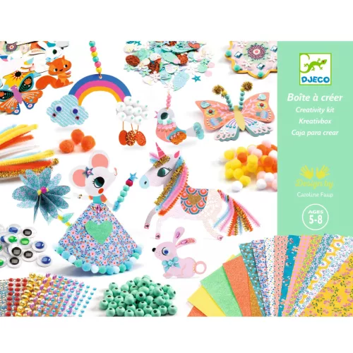 Djeco Kollázs műhely - Kreatív alkatrészek nagy készlete - Creativity kit, 3–5 év, Többszínű