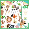 Djeco Kreatív készlet - Vadon élő állatok - Jungle Animal Creation Box, 3–5 év, Többszínű