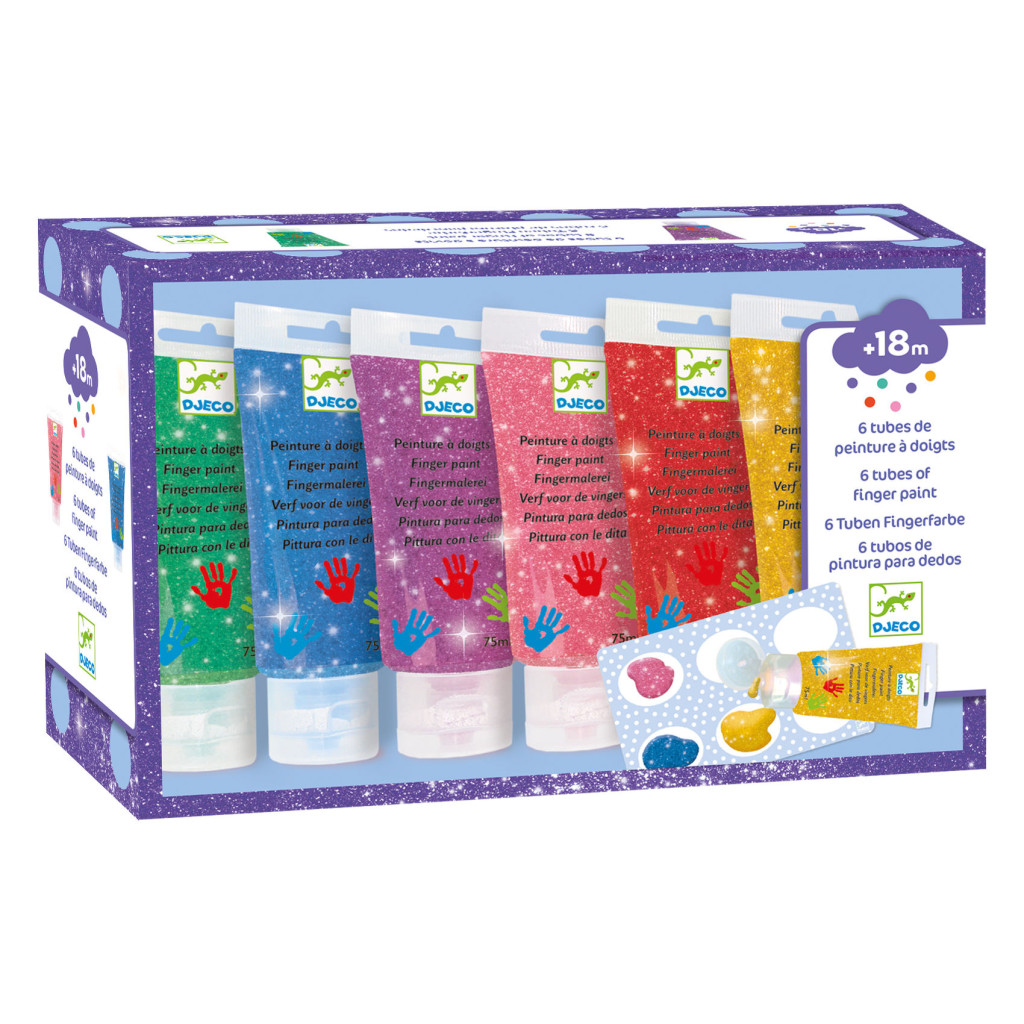 Ujjfesték - Hat csillámos szín - 6 tubes of finger paint - Glitter – fő nézet