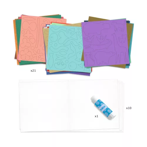 Djeco Kollázs műhely - Kis papírformák - Little papers, 3–5 év, Többszínű
