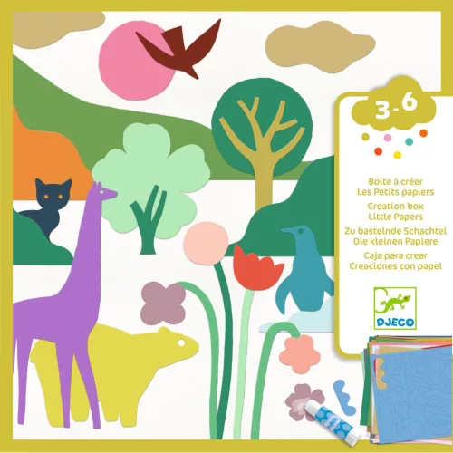 Djeco Kollázs műhely - Kis papírformák - Little papers, 3–5 év, Többszínű