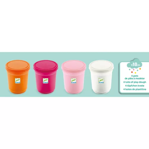 Djeco Gyurma - Pillegyurma - 4 tubs of play dough, Sweet, 3–5 év, Többszínű