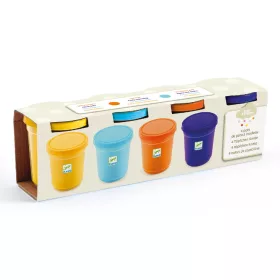 Djeco Gyurma - Pillegyurma 4 színben - 4 tubs of play dough, Plain flour, 3–5 év, Többszínű