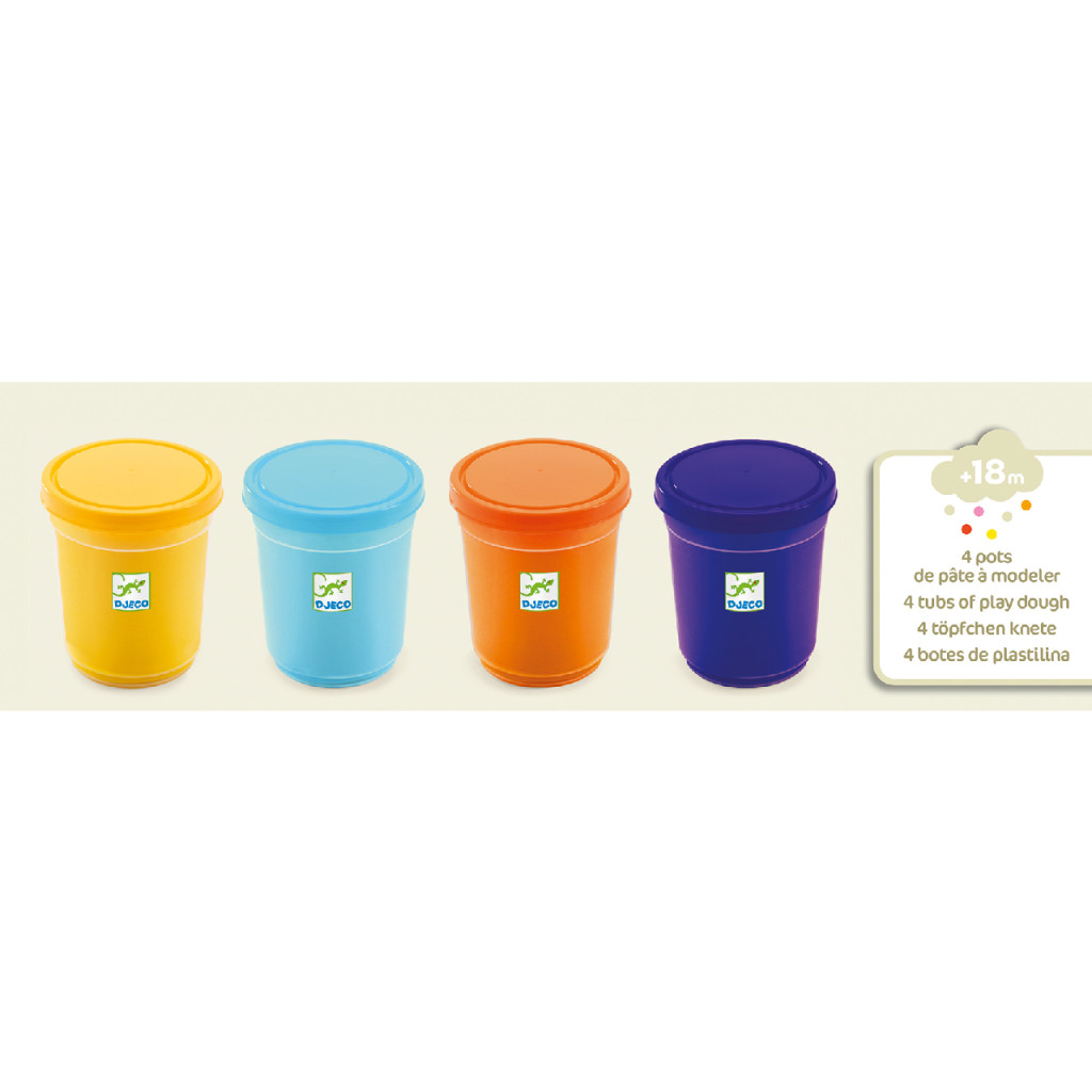 Gyurma - Pillegyurma 4 színben - 4 tubs of play dough, Plain flour – alternatív kép 1