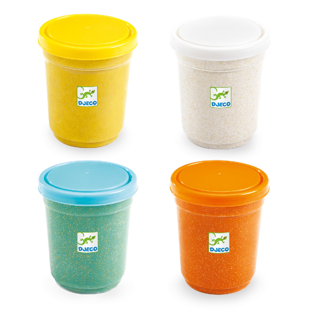 Gyurma - Pillegyurma, 4 csillámos szín - 4 pots of glittery play dough – alternatív kép 1